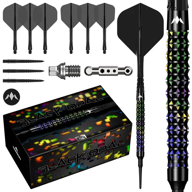 mission-darts-black-opal-fl-chettes-soft-tip-95-tungst-ne-noir-et-corail image 1