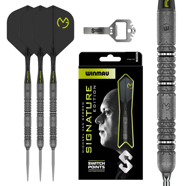 winmau-michael-van-gerwen-se-90-tungst-ne-fl-chettes-acier-switch-point image 1