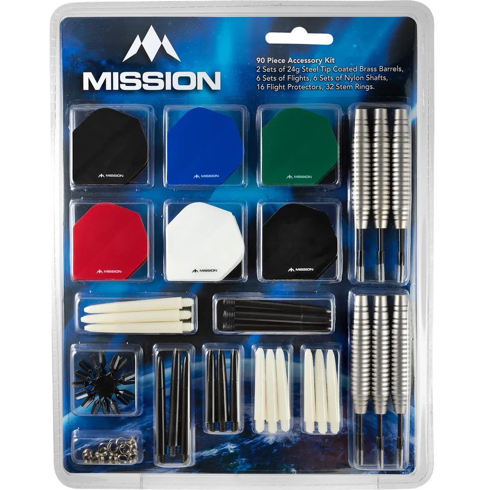 mission-darts-kit-accessoires-90-pi-ces-fl-chettes-steel-tip-flights-tiges image 1