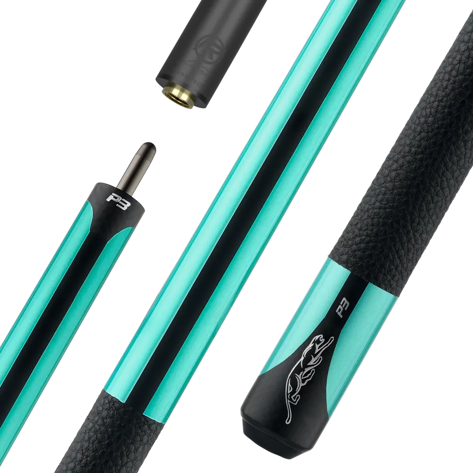 predator-p3-queue-de-billard-teal-bande-noire-enroulement-cuir-luxe image 1