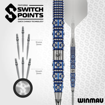winmau-lunaris-tapered-switch-point-fl-chettes-bleu-lectrique image 8