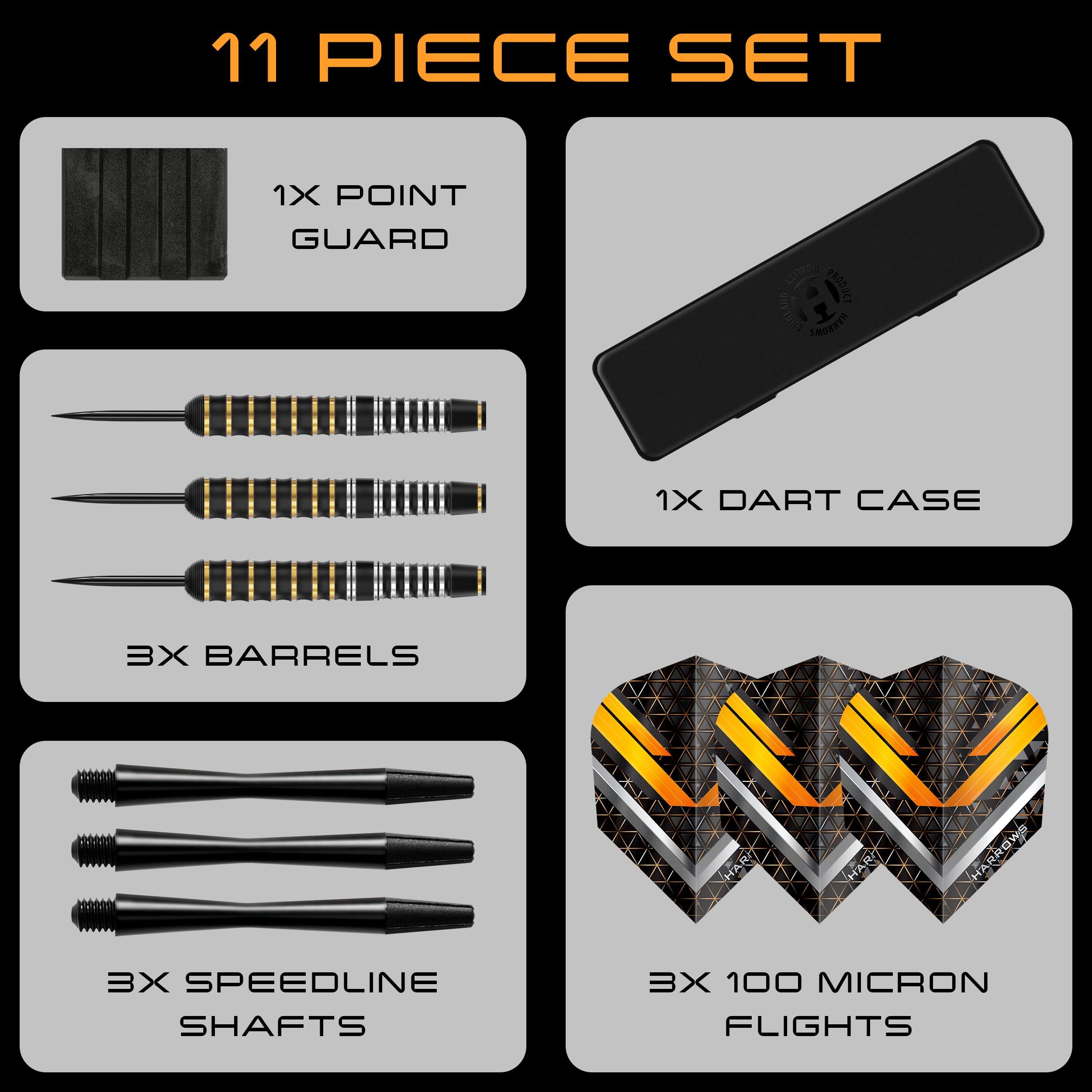 harrows-vulcan-fl-chettes-pointe-acier-f-t-caoutchout-noir-et-or image 4
