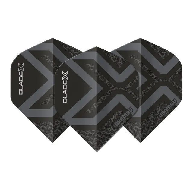 winmau-blade-x-prism-delta-metallic-black-ailettes-standard-lot-de-3 image 1