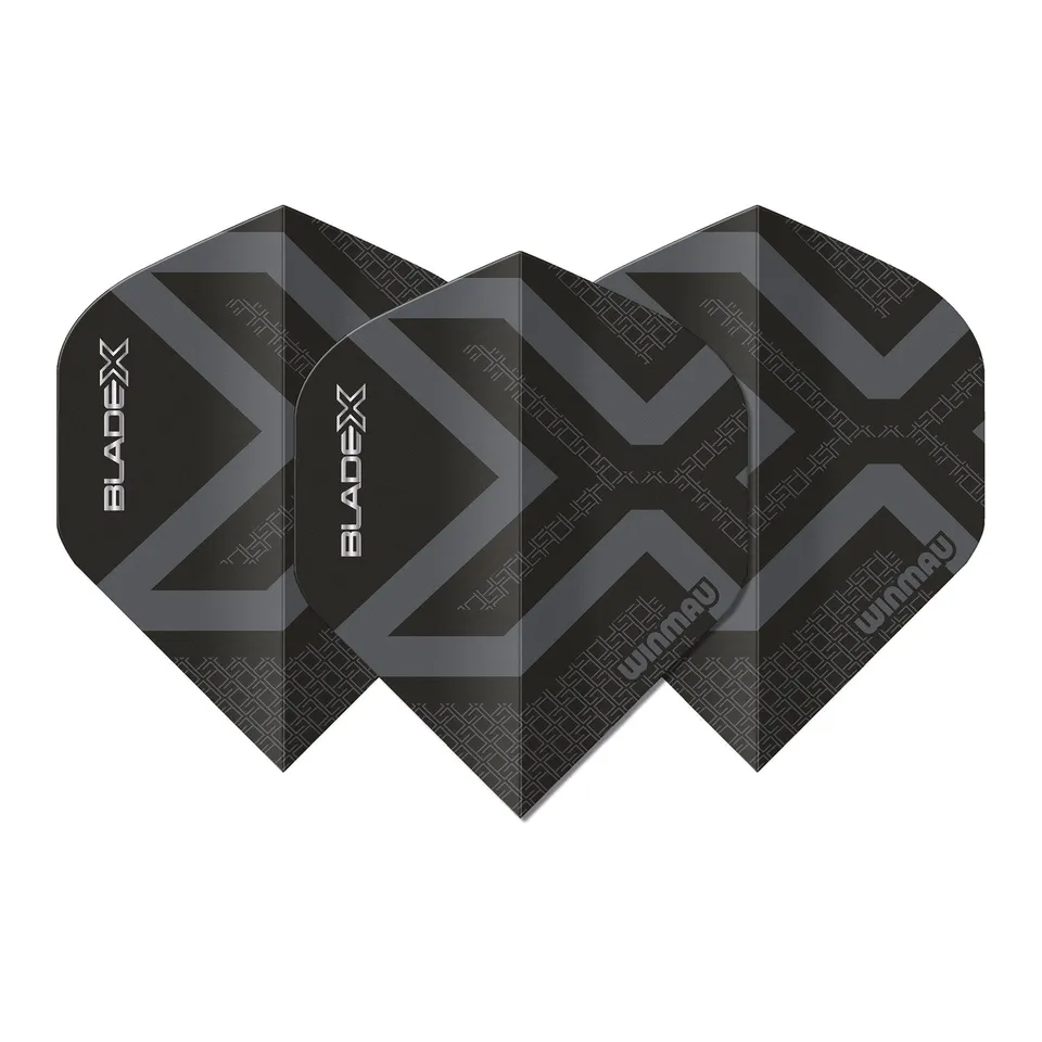 winmau-blade-x-prism-delta-metallic-black-ailettes-standard-lot-de-3 image 1