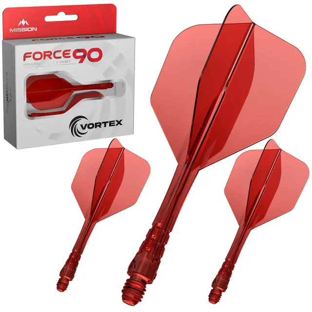 mission-darts-force-90-vortex-ailette-et-tige-moul-e-standard-no6-rouge-transpar image 1