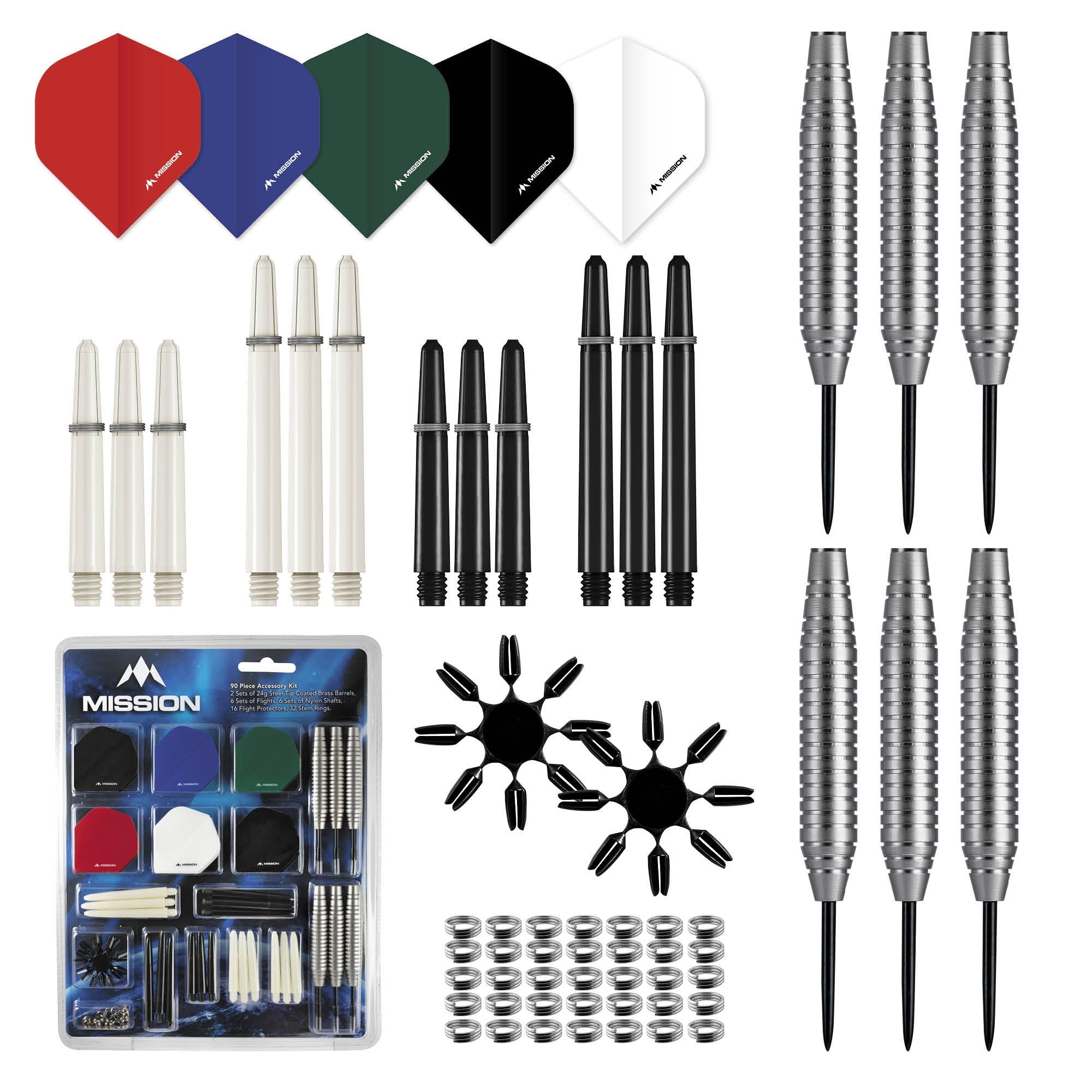 mission-darts-kit-accessoires-90-pi-ces-fl-chettes-steel-tip-flights-tiges image 2