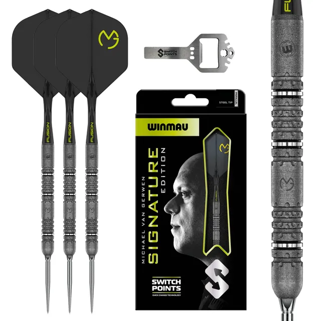 winmau-michael-van-gerwen-se-90-fl-chettes-pointe-acier-switch-point image 1