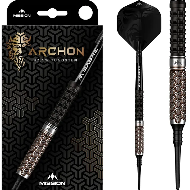 mission-darts-archon-fl-chettes-soft-tip-97-5-tungst-ne-noir-et-bronze-18-g image 1