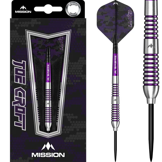 mission-darts-joe-croft-fl-chettes-pointe-acier-95-tungst-ne-torpedo-silver-et-p image 1