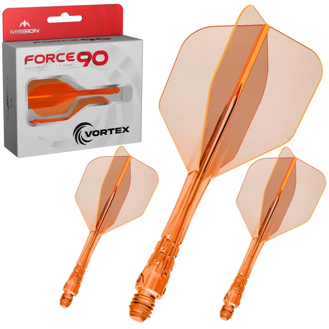 mission-darts-force-90-vortex-standard-no6-clear-neon-orange-ailette-et-tige-int image 1
