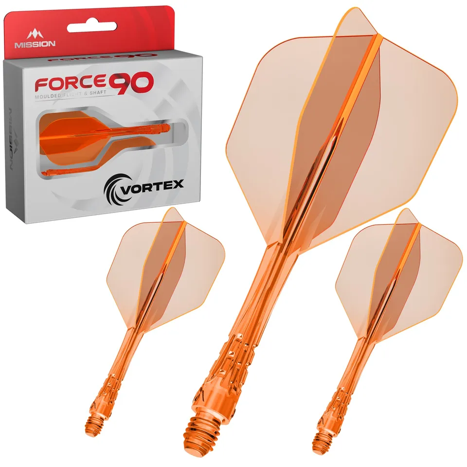 mission-darts-force-90-vortex-standard-no6-clear-neon-orange-ailette-et-tige-int image 1