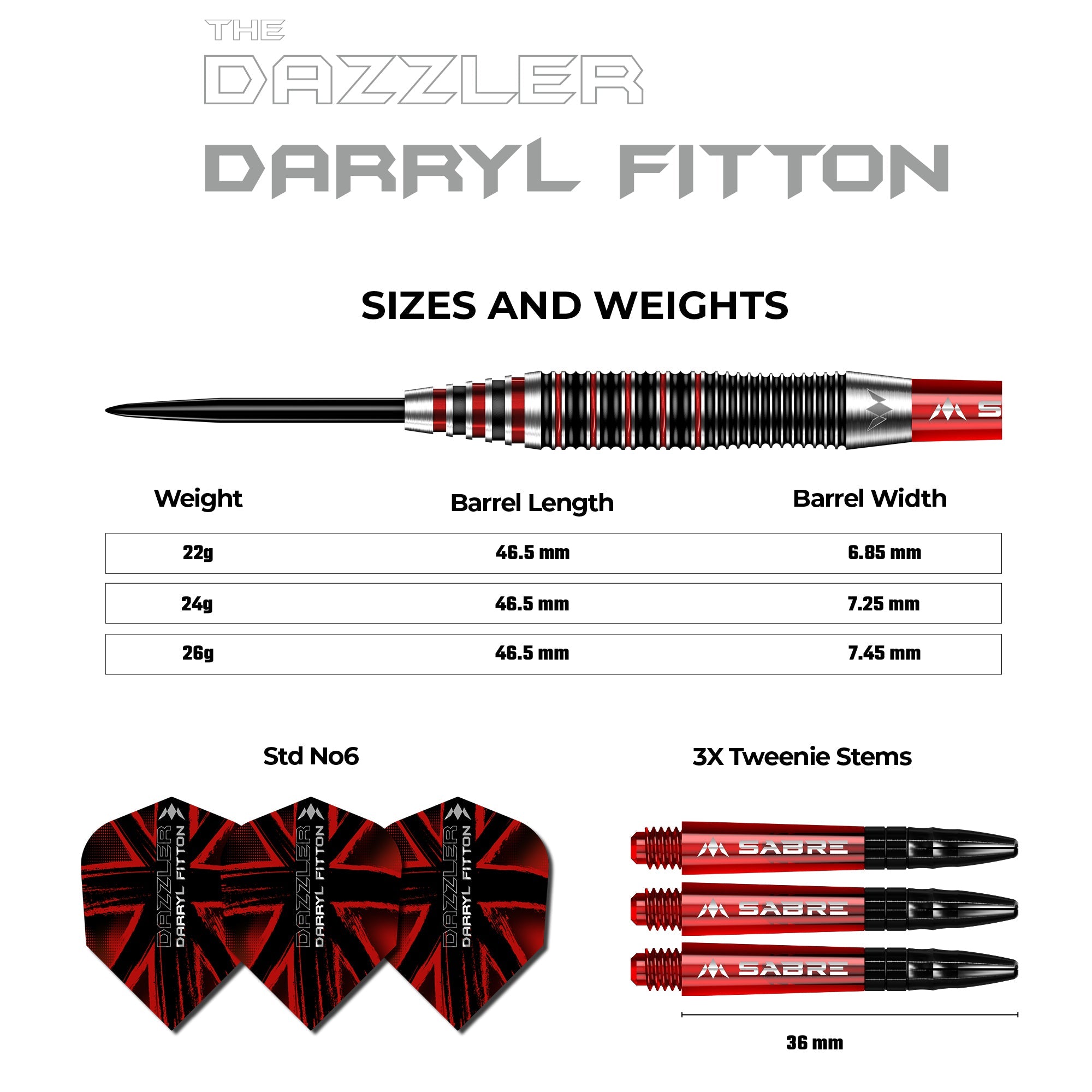 mission-darts-darryl-fitton-the-dazzler-fl-chettes-steel-tip-noir-lectro-rouge-2 image 7