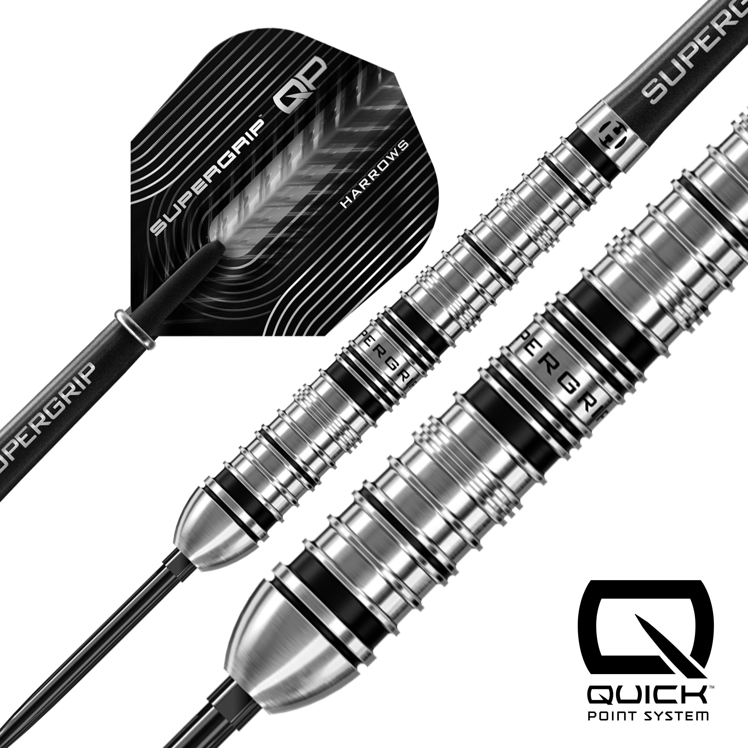 harrows-supergrip-qp-tapered-90-quick-point-fl-chettes-steel-tip image 2