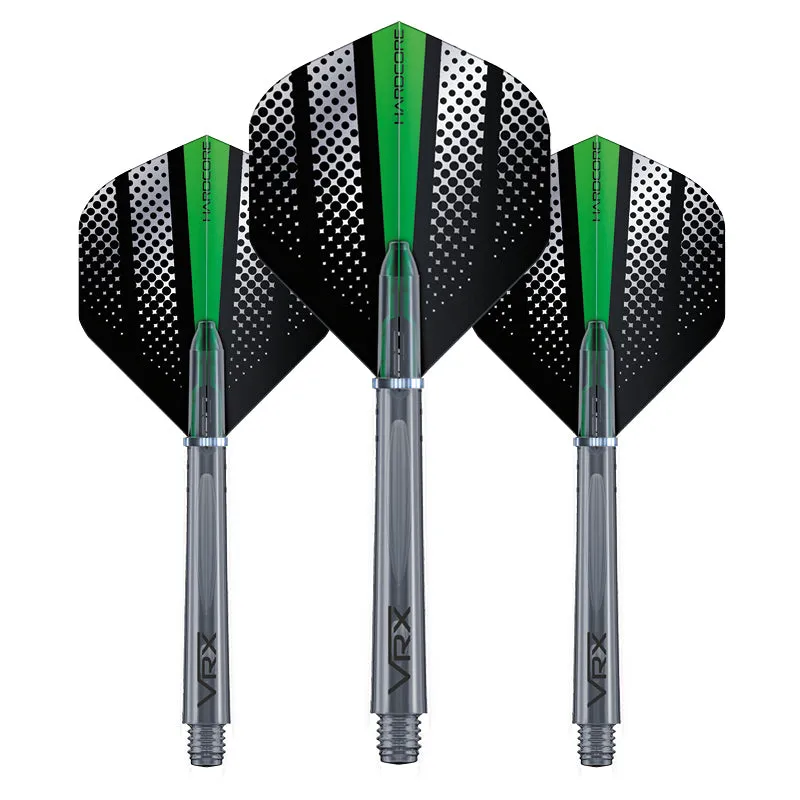 red-dragon-darts-hardcore-green-flash-tiges-vrx-flash-combo-ailettes-et-tiges image 1