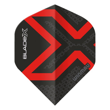 winmau-blade-x-prism-delta-metallic-black-red-ailettes-standard image 2