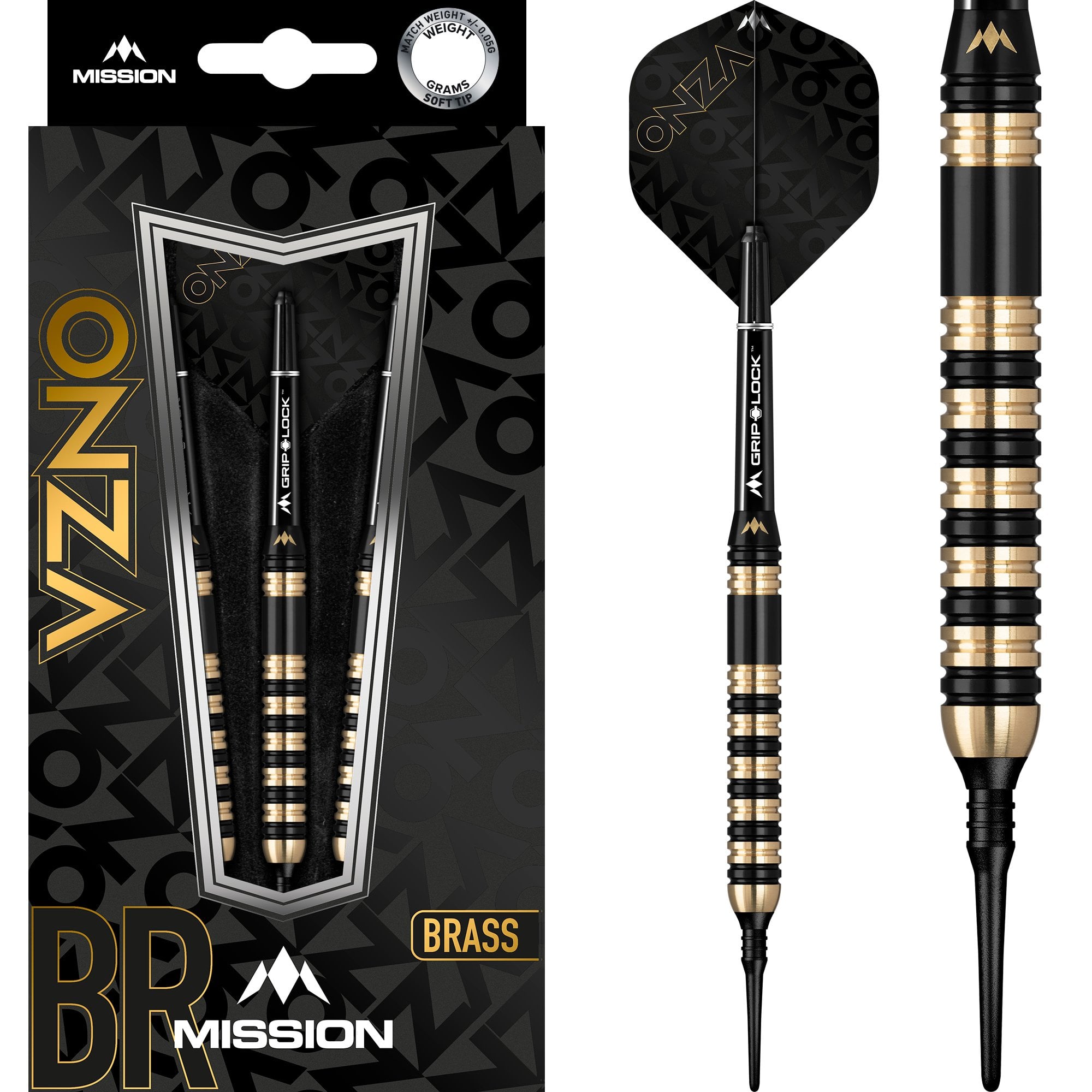 mission-darts-onza-m3-black-gold-fl-chettes-soft-tip-laiton-20g image 1