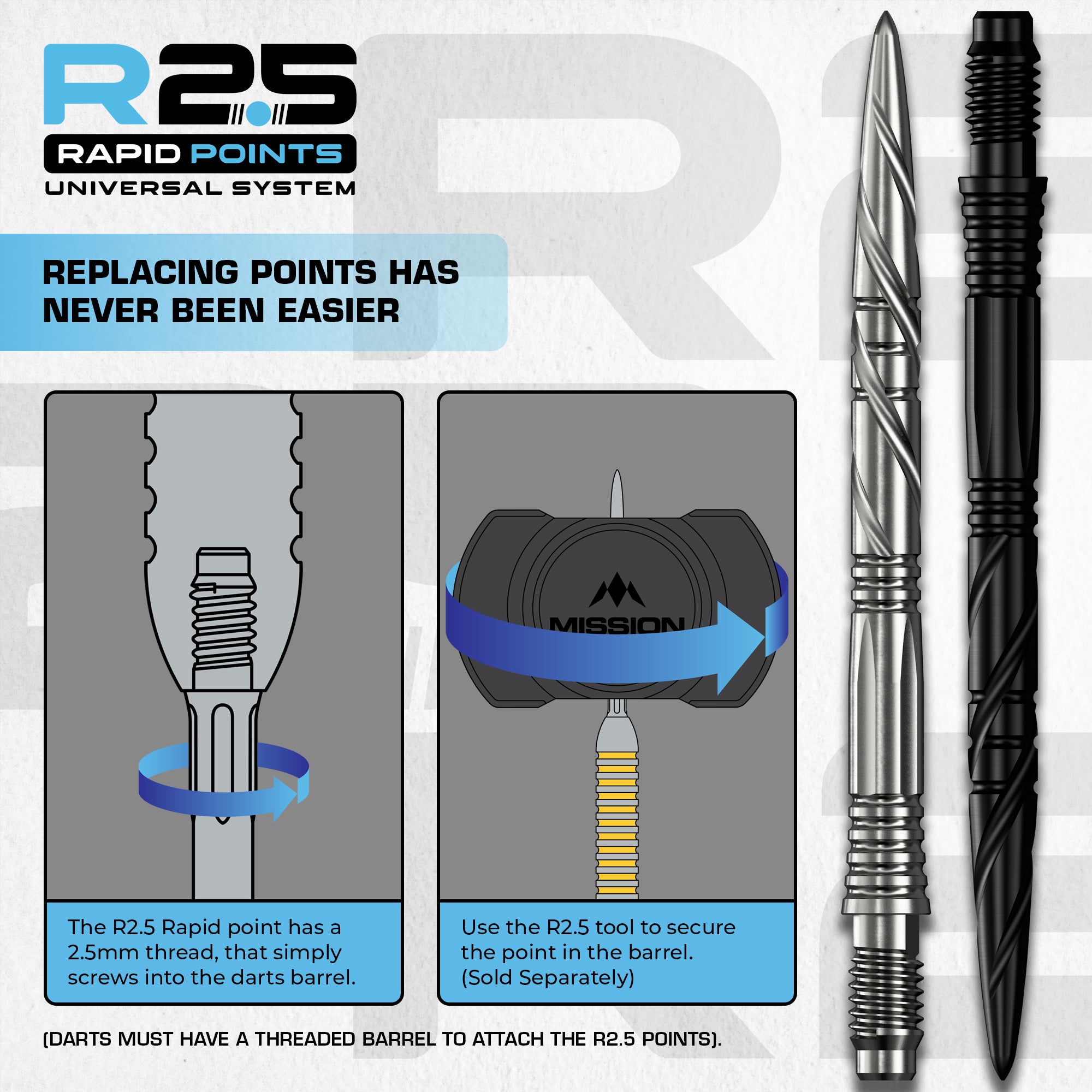 mission-darts-r2-5-rapid-sgv-pointes-steel-tip-30-35-40mm image 6