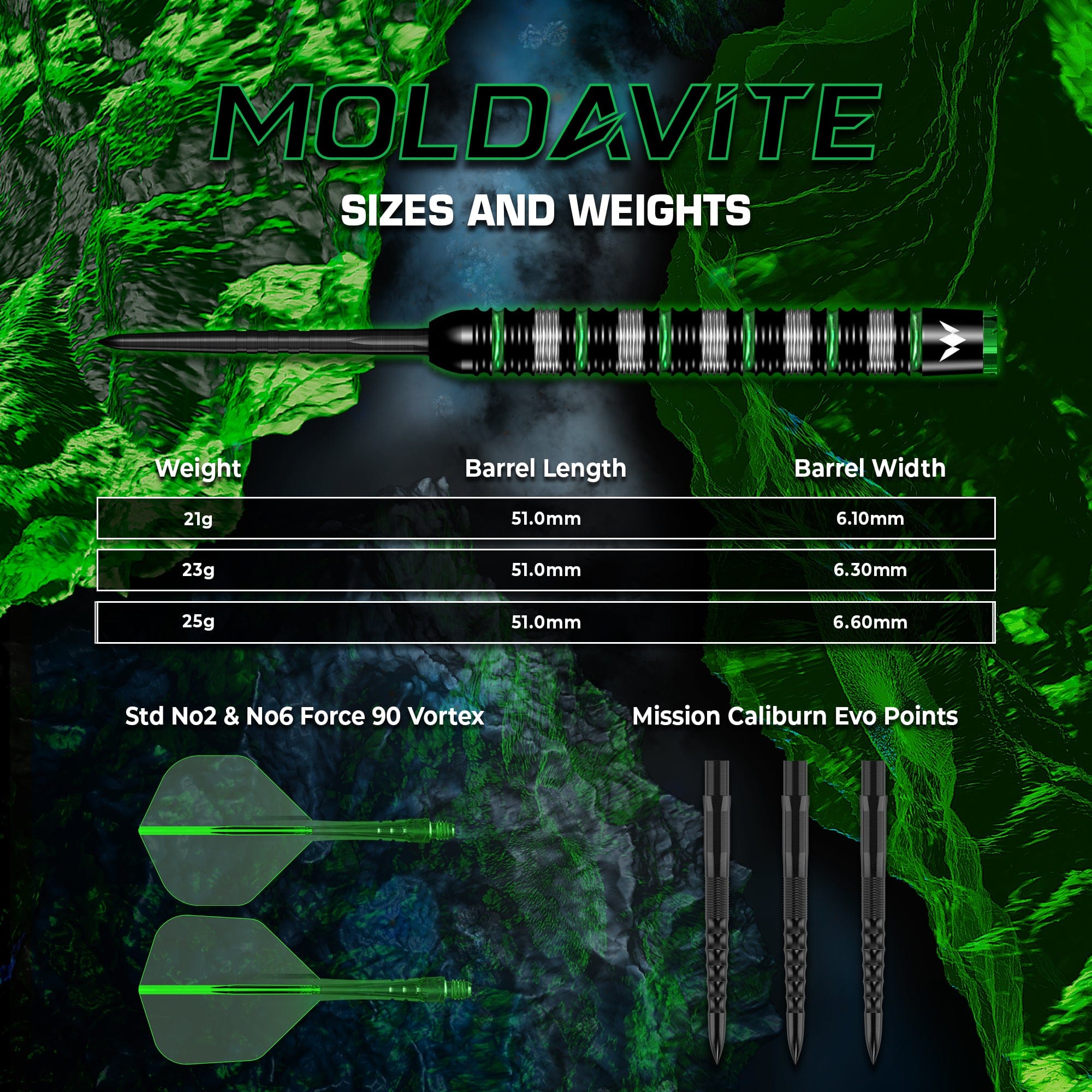 mission-darts-moldavite-fl-chettes-pointe-acier-95-tungst-ne-noir-et-vert-f-t-dr image 5
